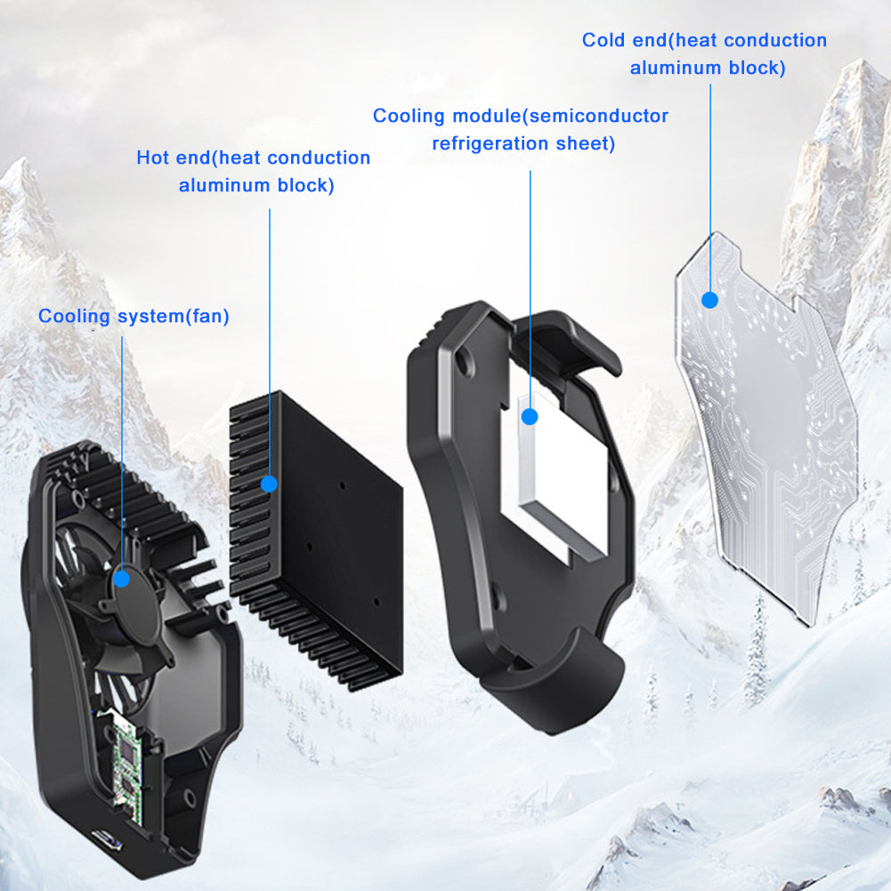 Phone Phone Cooling Bracket Phone Cooler Mount DL01 Black Semiconductor Portable Mobile Phone Heat Dissipation Back Clip Cellphone Mountdl01 Black