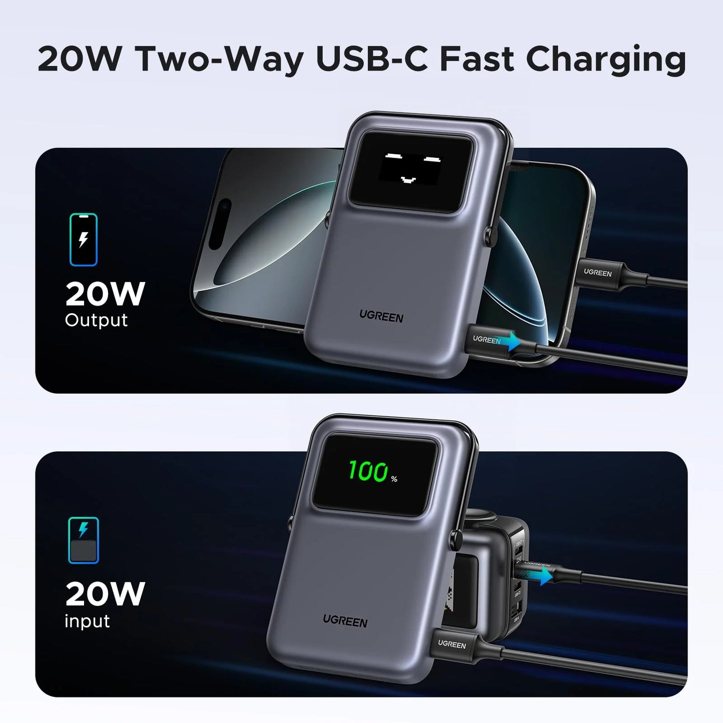 UGREEN Uno Magnetic Wireless Power Bank 10000Mah 7.5W