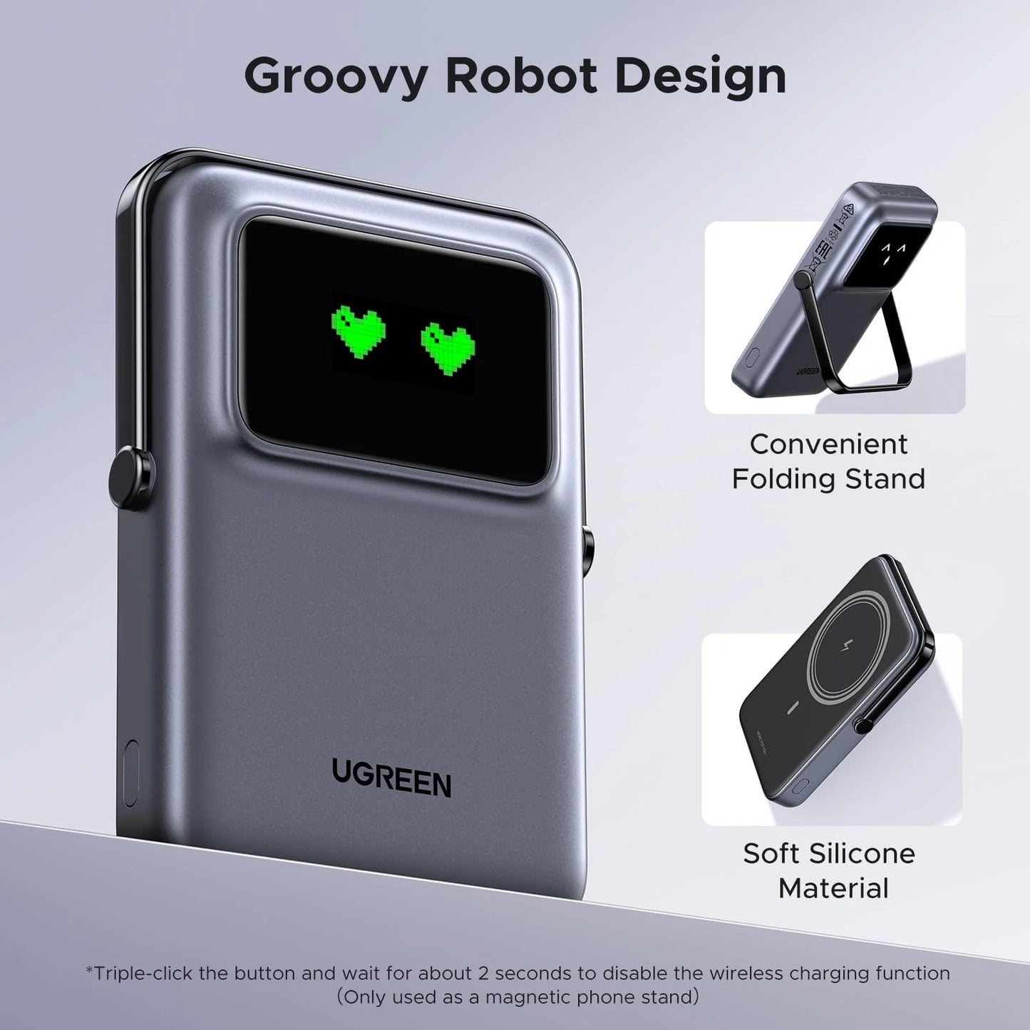 UGREEN Uno Magnetic Wireless Power Bank 10000Mah 7.5W