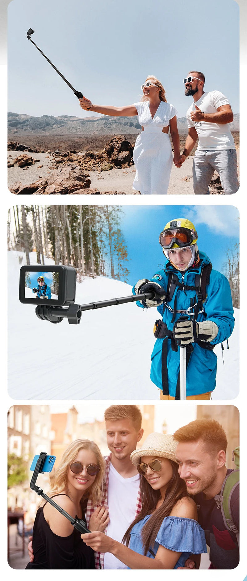 TELESIN Portable Selfie Stick & Tripod with Bluetooth Remote