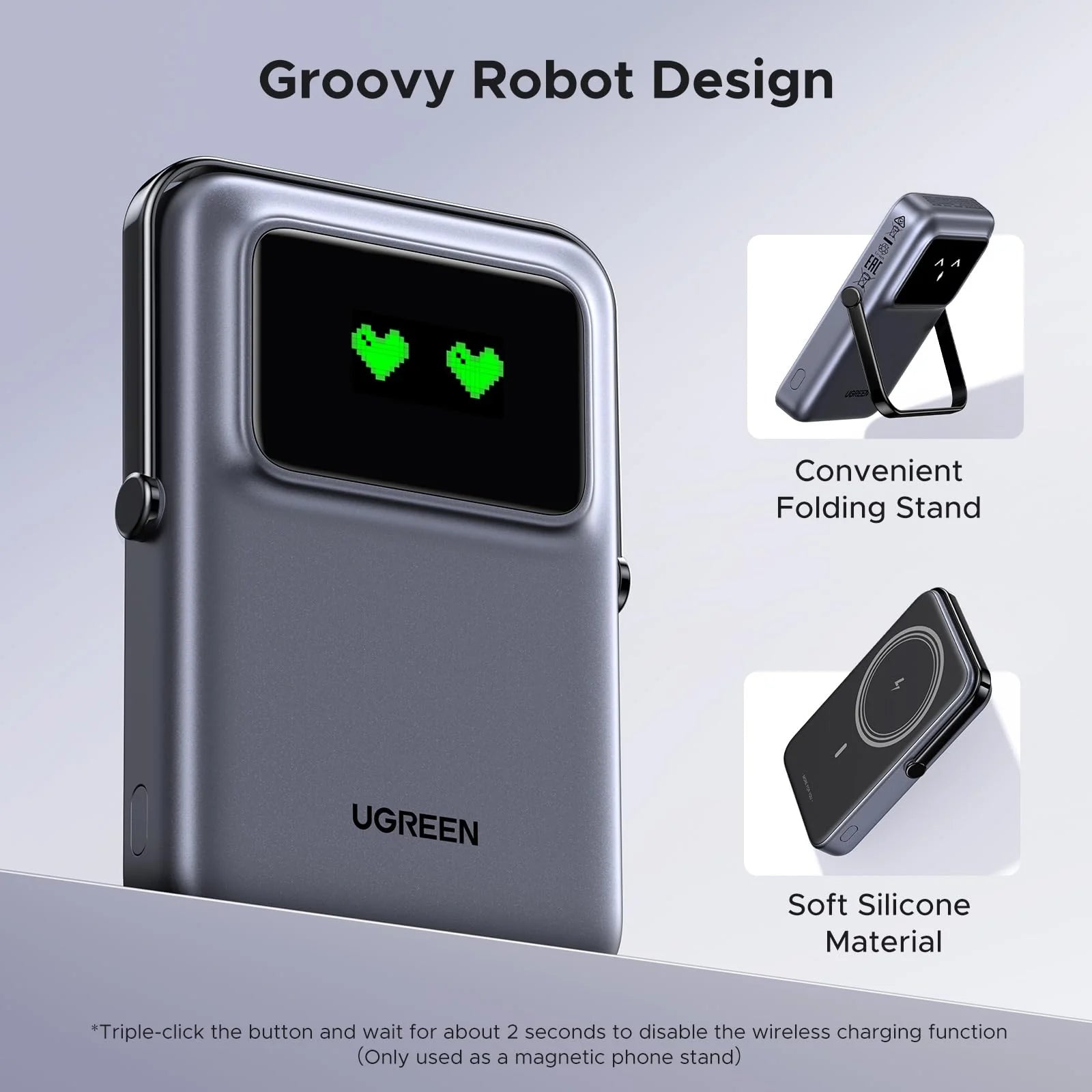 UGREEN Uno Magnetic Wireless Power Bank 10000Mah 7.5W