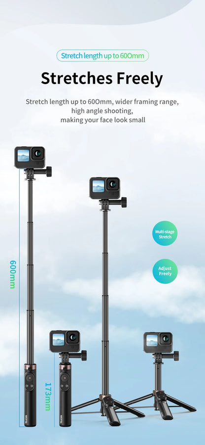TELESIN Portable Selfie Stick & Tripod with Bluetooth Remote